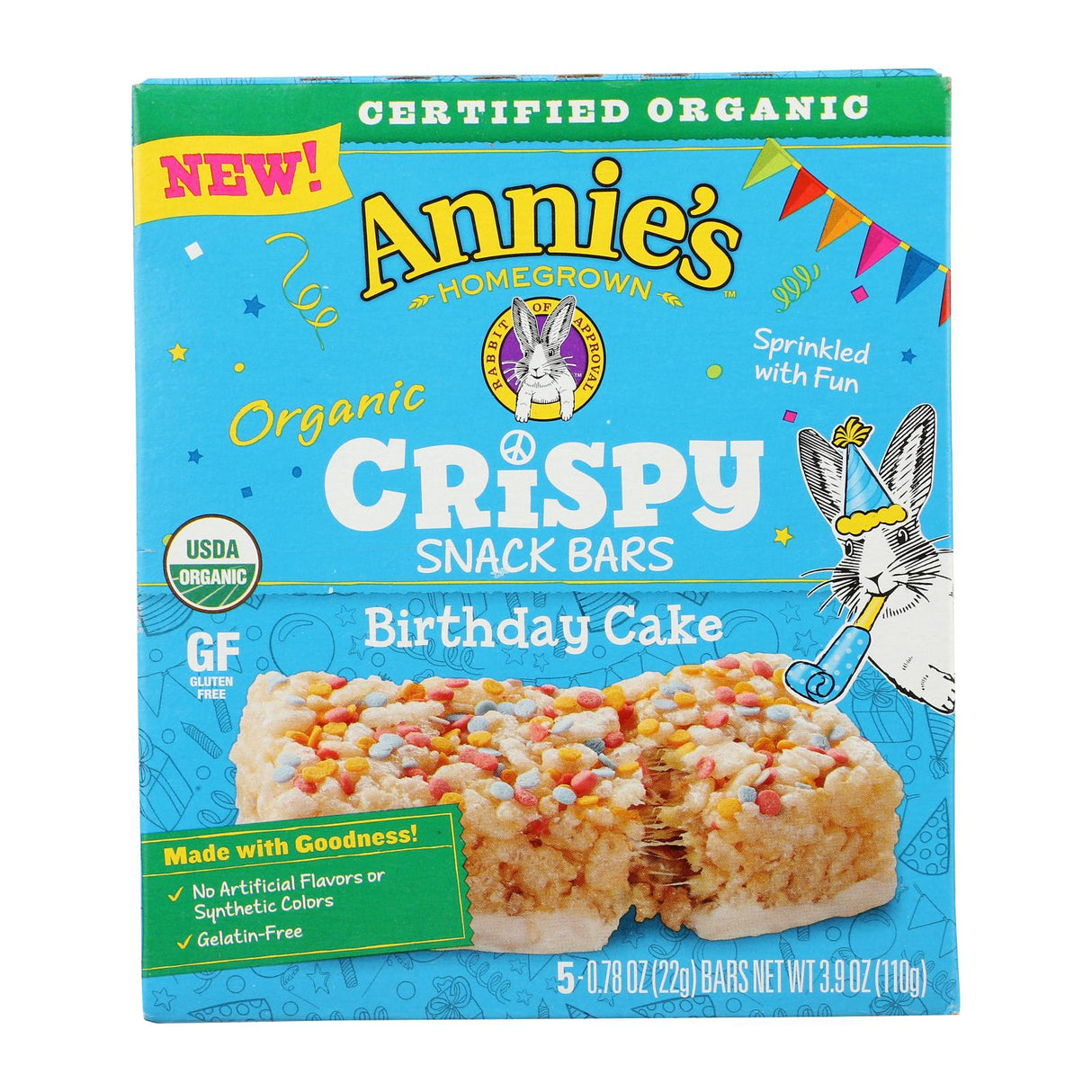 Annie's Homegrown Birthday Cake Crispy Snack Bars, 8-Pack (3.9 Oz. Each) - Cozy Farm