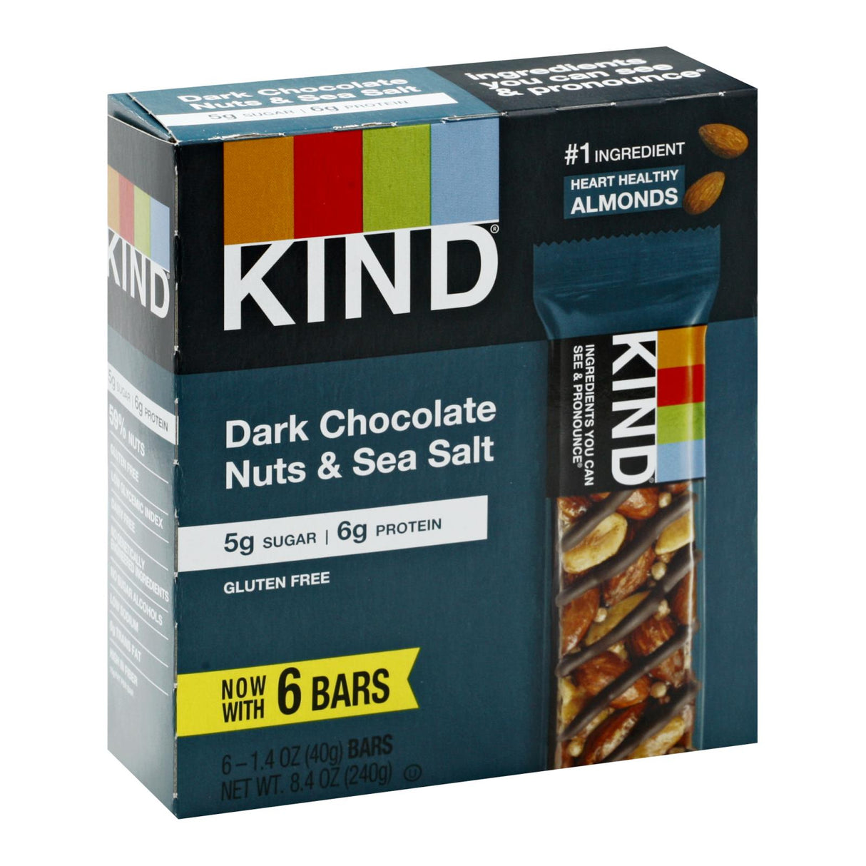 Kind Bar Dark Chocolate Nuts Sea Salt, 1.4 oz Bars (10-Pack) - Cozy Farm