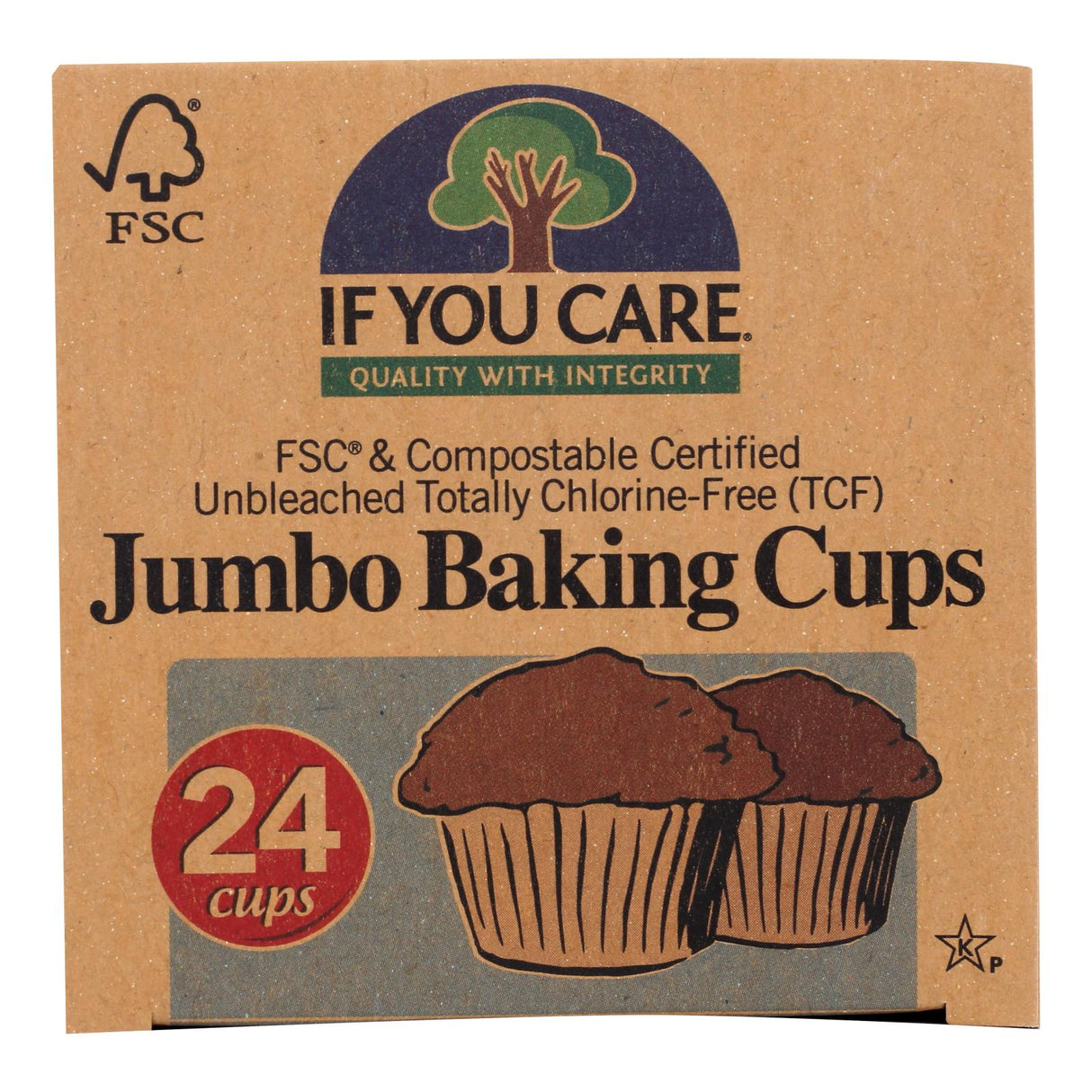 If You Care Unbleached Jumbo Baking Cups (24 Count) - Cozy Farm