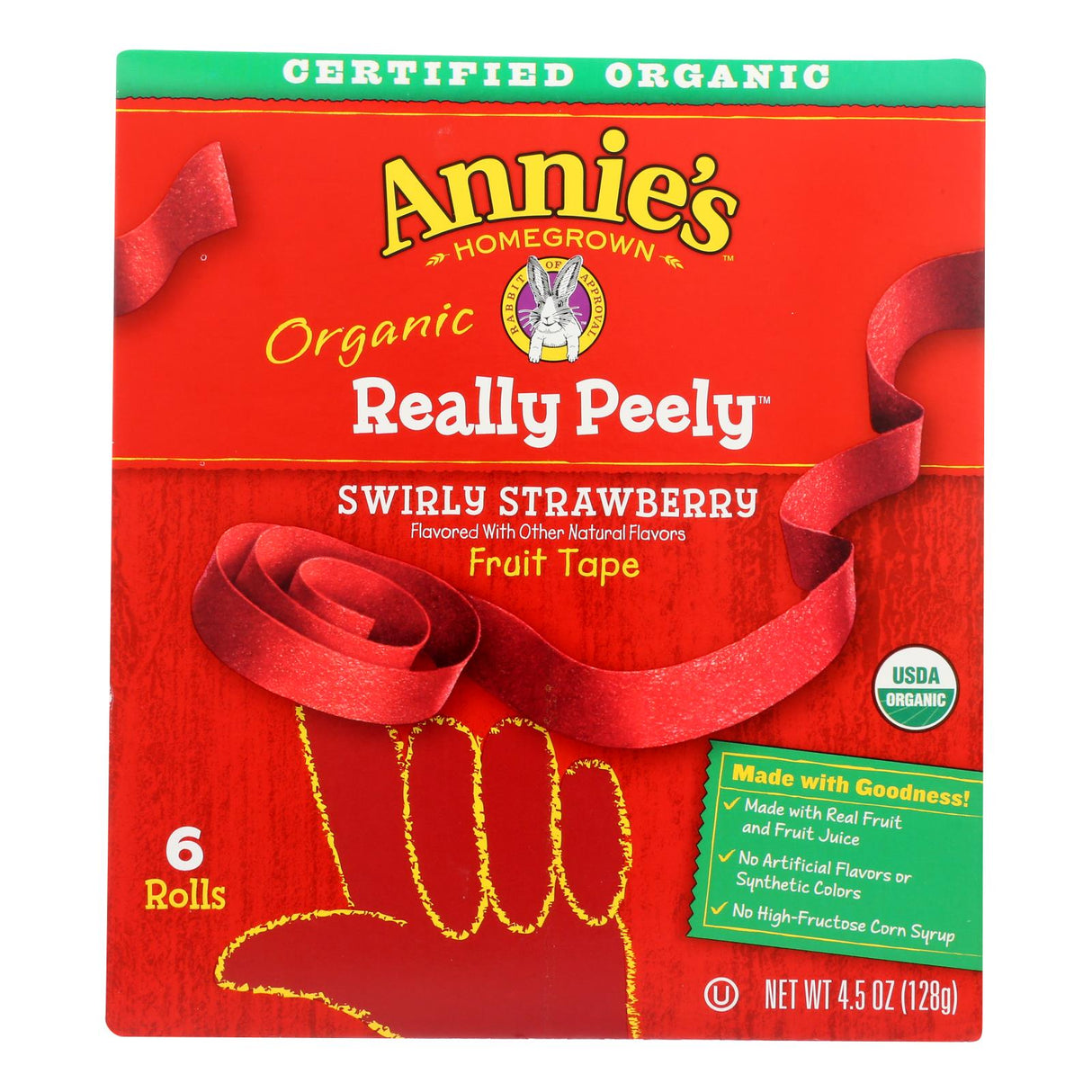 Annie's Homegrown Really Pe'ely Swirly Strawberry Fruit Tape, 8-Pack (4.5 Oz.) - Cozy Farm