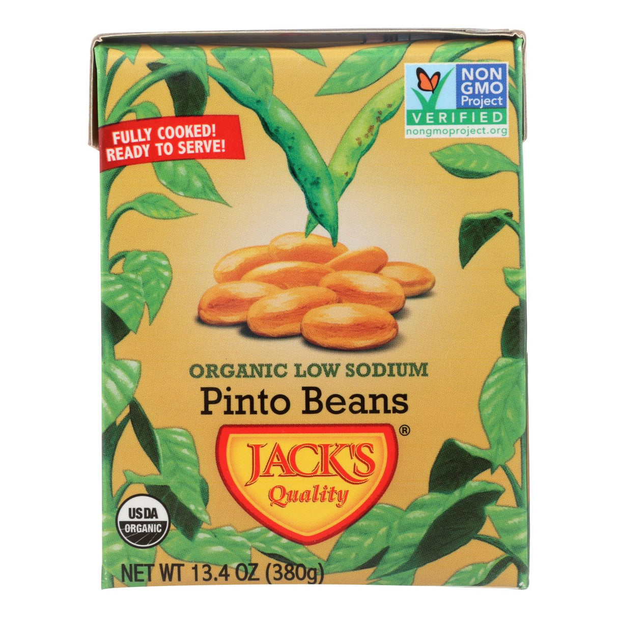 Jack's Quality Pinto Beans, Organic, Low Sodium, 8-Pack (13.4 Oz Each) - Cozy Farm