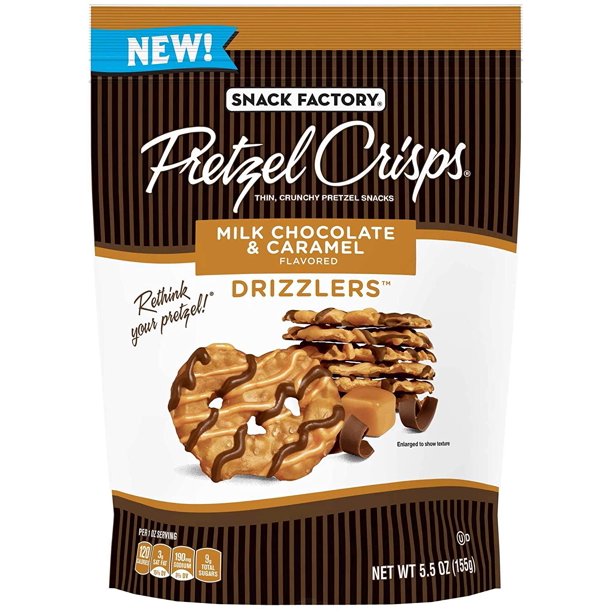 Pretzel Crisps - Drizzlers Milk Chocolate Crml (Pack of 12 5.5 Oz) - Cozy Farm