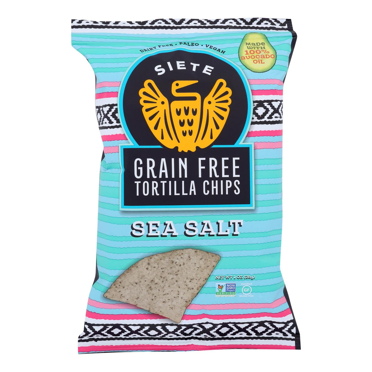 Siete Grain Free Sea Salt Tortilla Chips (Pack of 24) 1 Oz - Cozy Farm