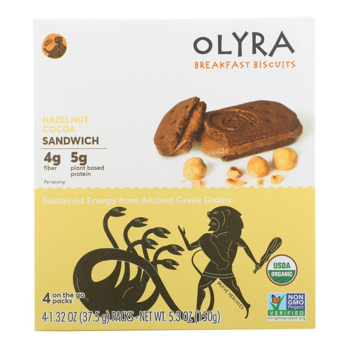 Olyra Hazelnut Cocoa Breakfast Sandwich Biscuit (Pack of 6, 5.3 Oz) - Cozy Farm
