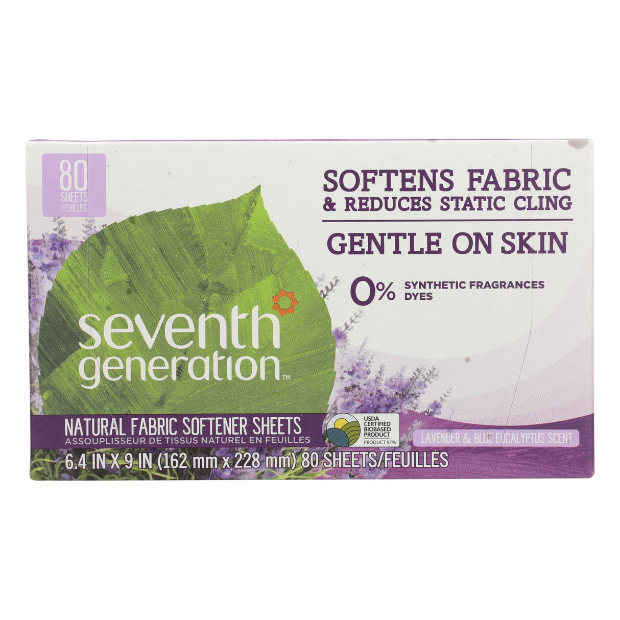Seventh Generation Eucalyptus & Lavender Fabric Softener Sheets (Pack of 4) - Cozy Farm