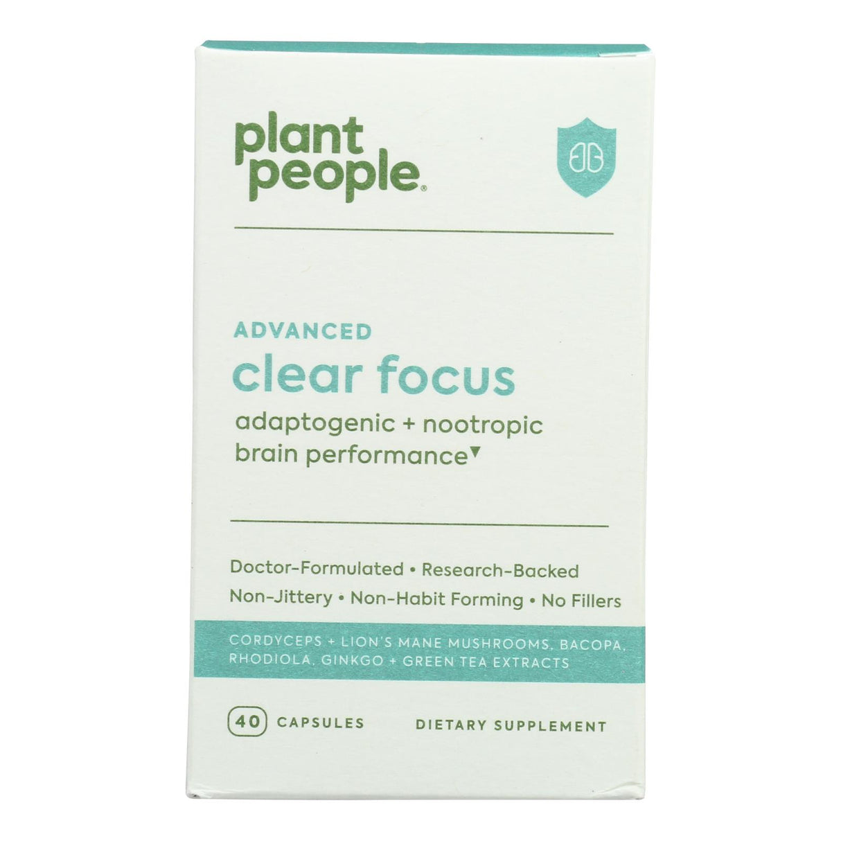 Plant People Clear Focus Cognitive Support Supplement (40 Caps) - Cozy Farm