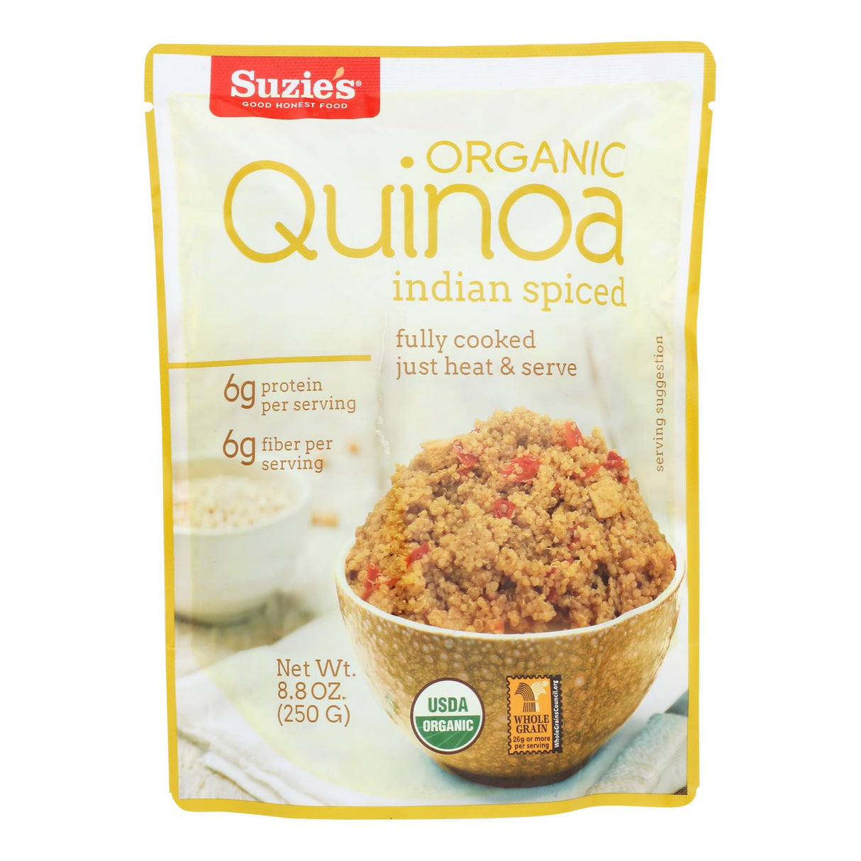 Suzie's Indian Spiced Ready-to-Eat Quinoa (Pack of 6 - 8.8oz) - Cozy Farm