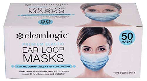 Cleanlogic Disposable 3-Ply Face Masks (Pack of 50) - Cozy Farm