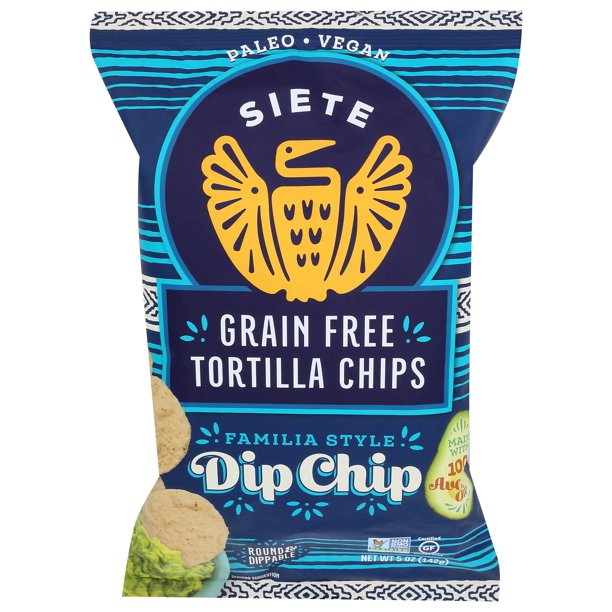 Siete Almond Flour Tortilla Chips, Grain & Gluten Free (Pack of 12 - 5 Oz.) - Cozy Farm