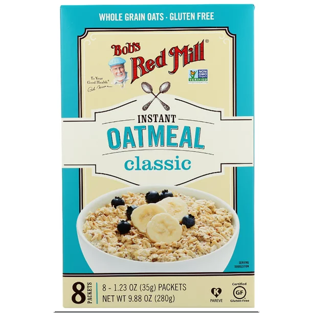 Bob's Red Mill Gluten-Free Classic Instant Oatmeal, Pack of 4 (9.88 oz per Canister) - Cozy Farm