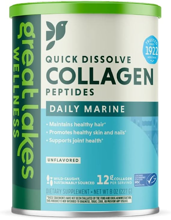 Marine Collagen Peptides (Unflavored, 8oz) - Great Lakes Wellness - Cozy Farm