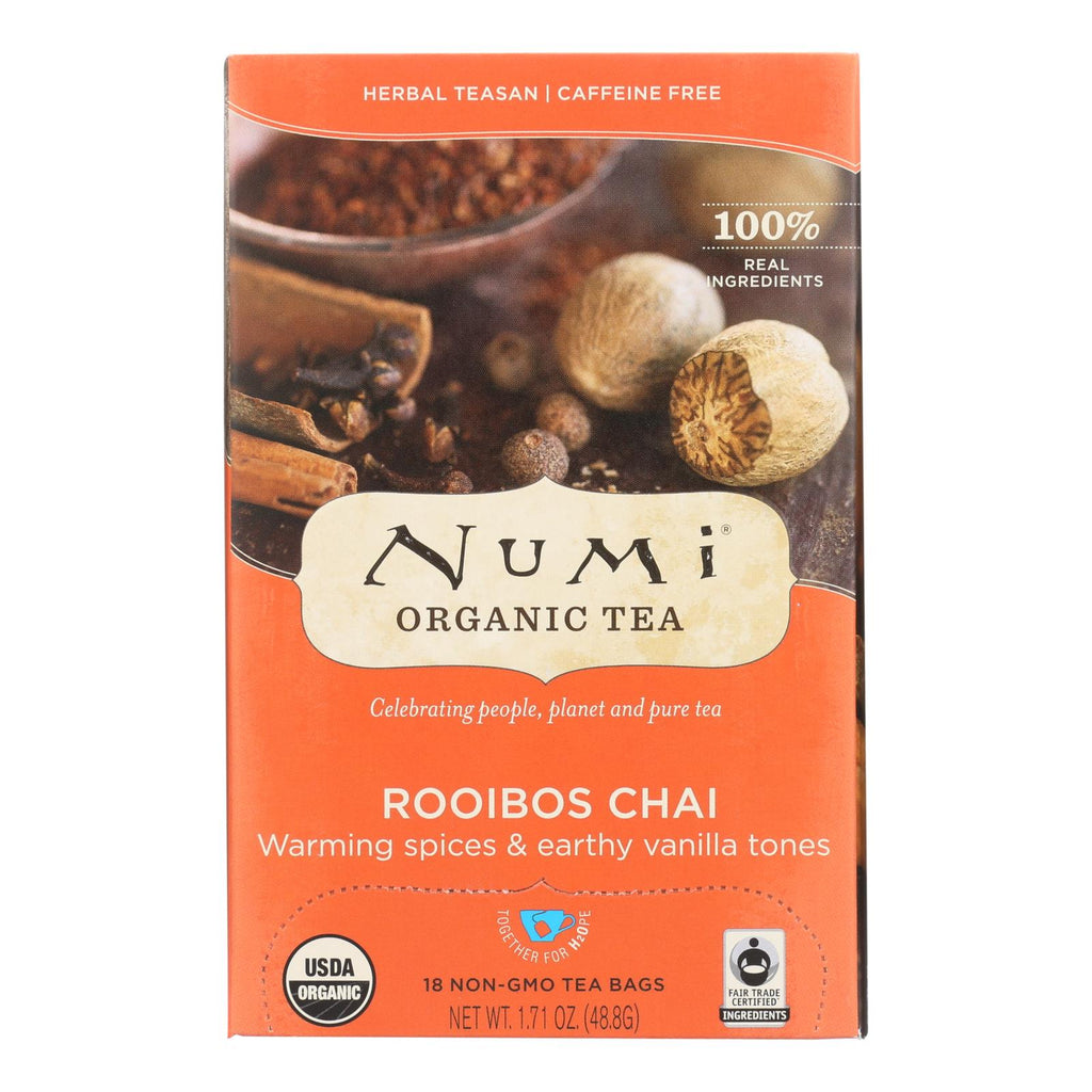 Numi Organic Herbal Tea: Rooibos Chai, 18-Bag Pack - Cozy Farm 