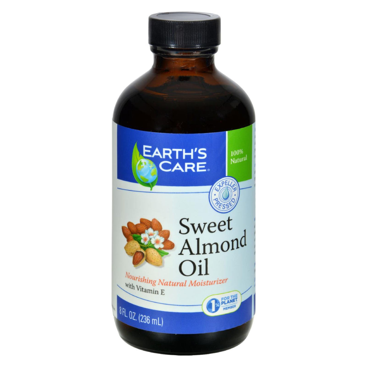 Earth's Care Sweet Almond Oil, 100% Pure, 8 Fl Oz - Cozy Farm