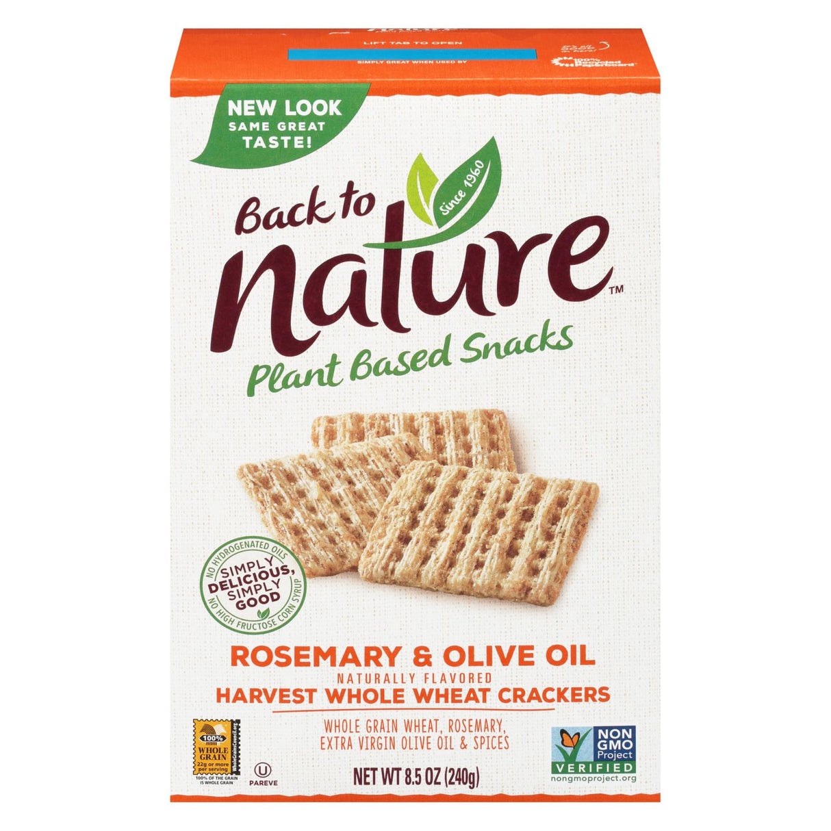 Back To Nature Rosemary & Olive Oil Crackers (Pack of 12 - 8.5 Oz.) - Cozy Farm