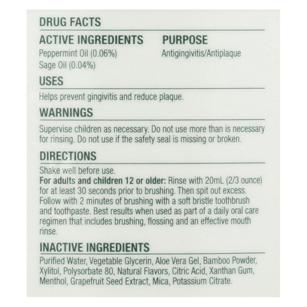 Natural Dentist Pre-Brush Rinse - Whitening - Clean Mint - 16.9 Fl Oz - Cozy Farm