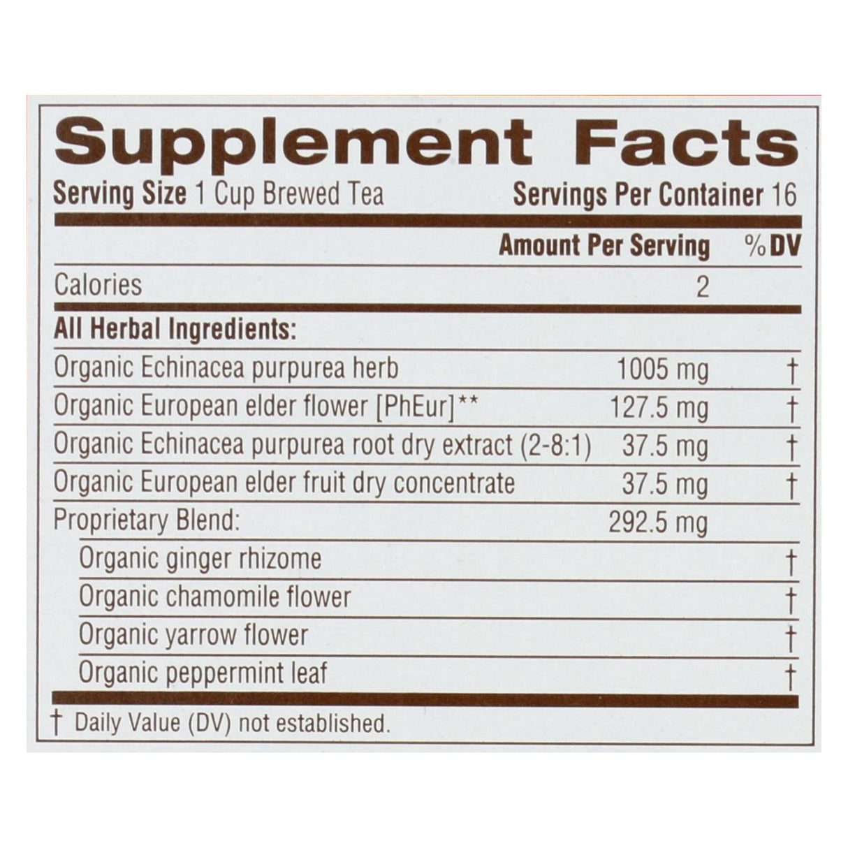 Traditional Medicinals Echinacea + Elderberry Tea, Caffeine Free - (6 Pack) 16 Tea Bags - Cozy Farm