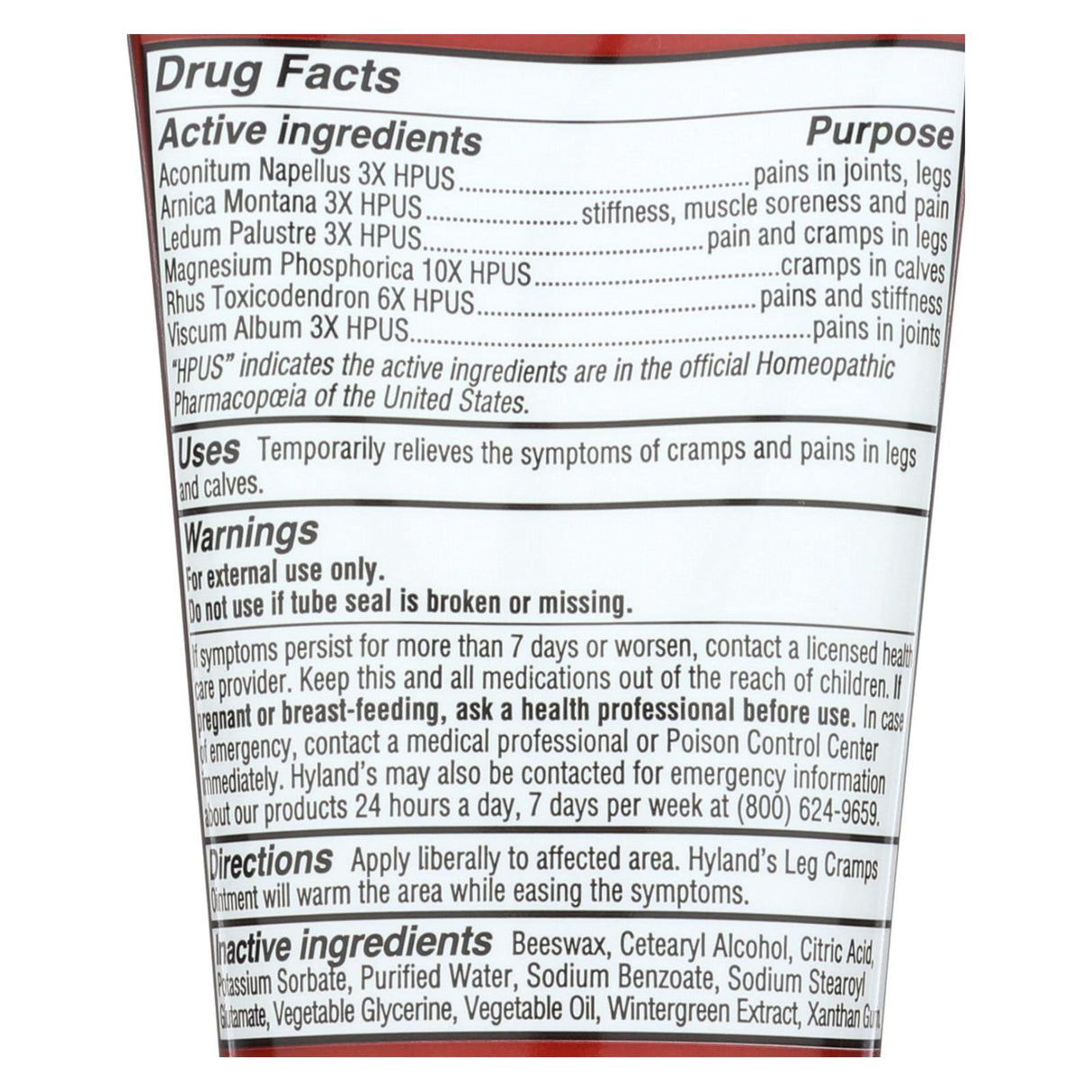 Hyland's Leg Cramp Relief Ointment for Overnight Relief (2.5 Oz.) - Cozy Farm