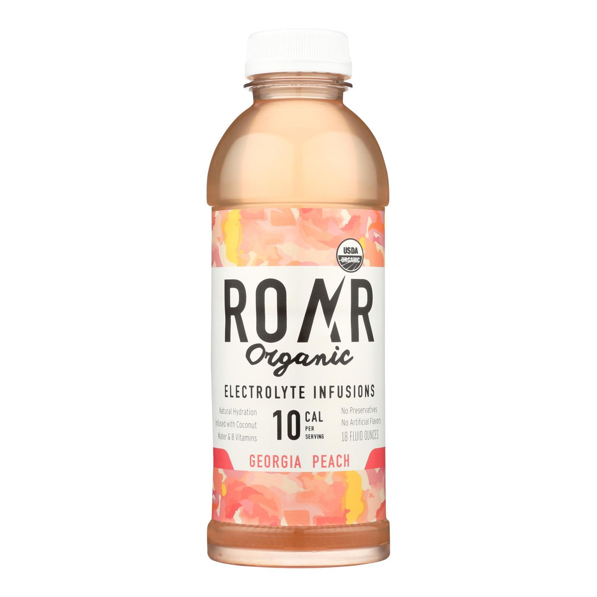 Roar Organic Georgia Peach Water (Pack of 12 - 18 Fl Oz) - Cozy Farm