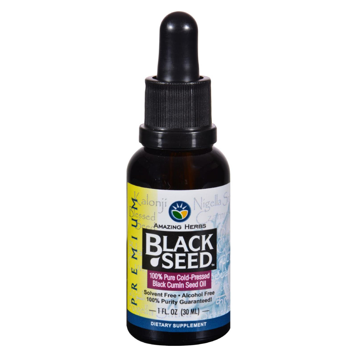 Amazing Herbs Black Seed Oil, 1 Fluid Ounce, Cold-Pressed - Cozy Farm