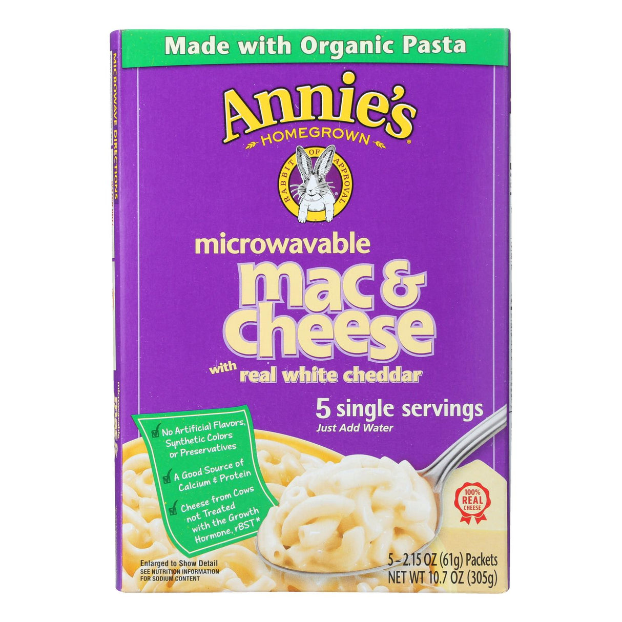 Annie's Homegrown 6-Pack Microwaveable Mac & Cheese with Rich White Cheddar (10.7 Oz. Each) - Cozy Farm