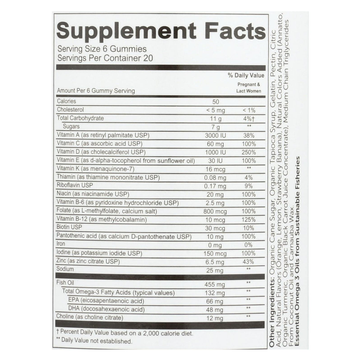 SmartyPants Prenatal Complete Multivitamin Gummies - Strawberry Banana, Lemon, Orange (80 Count) - Cozy Farm