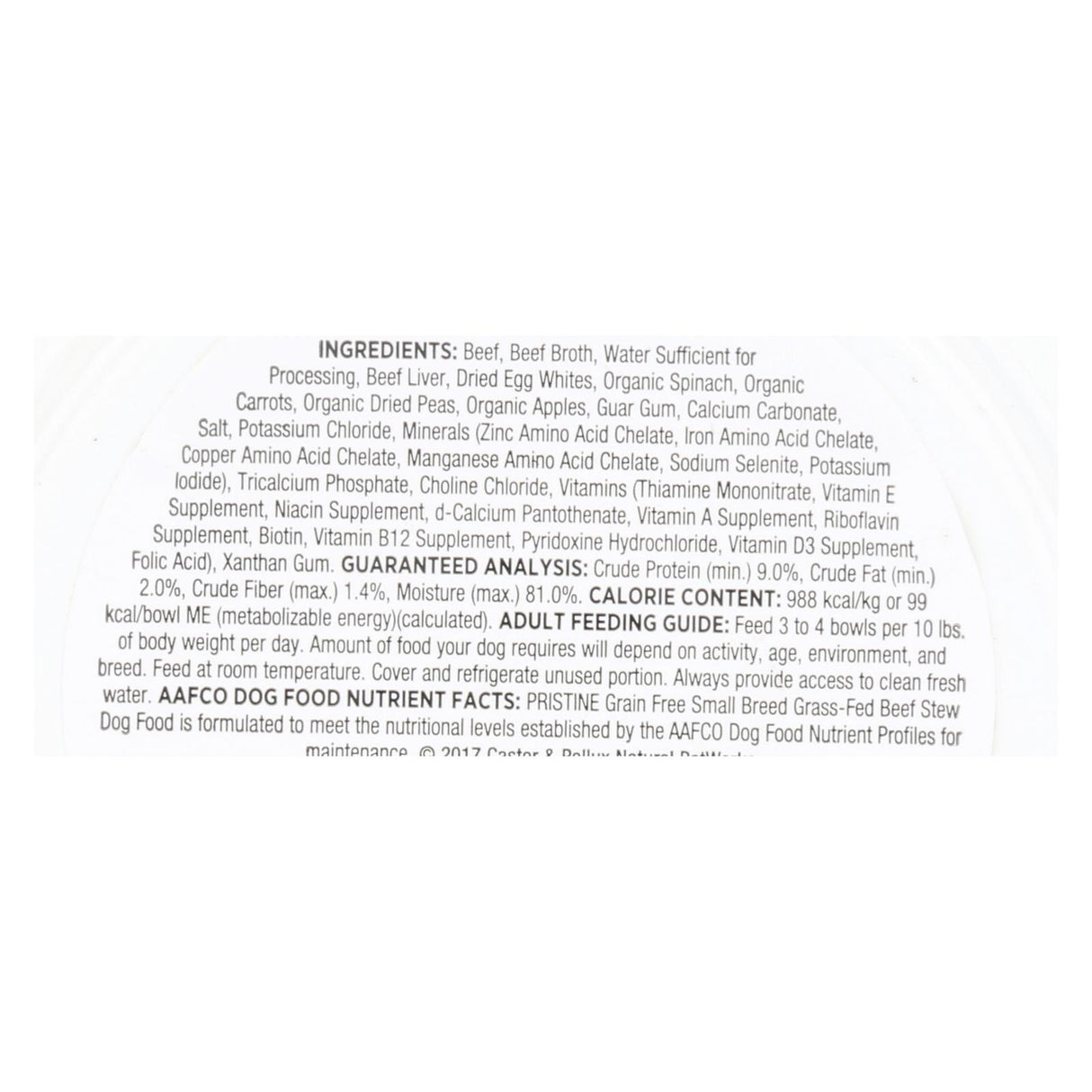 Castor & Pollux GREEN Formula Beef Small Dog Food - 3.50 Oz (Pack of 12) - Cozy Farm