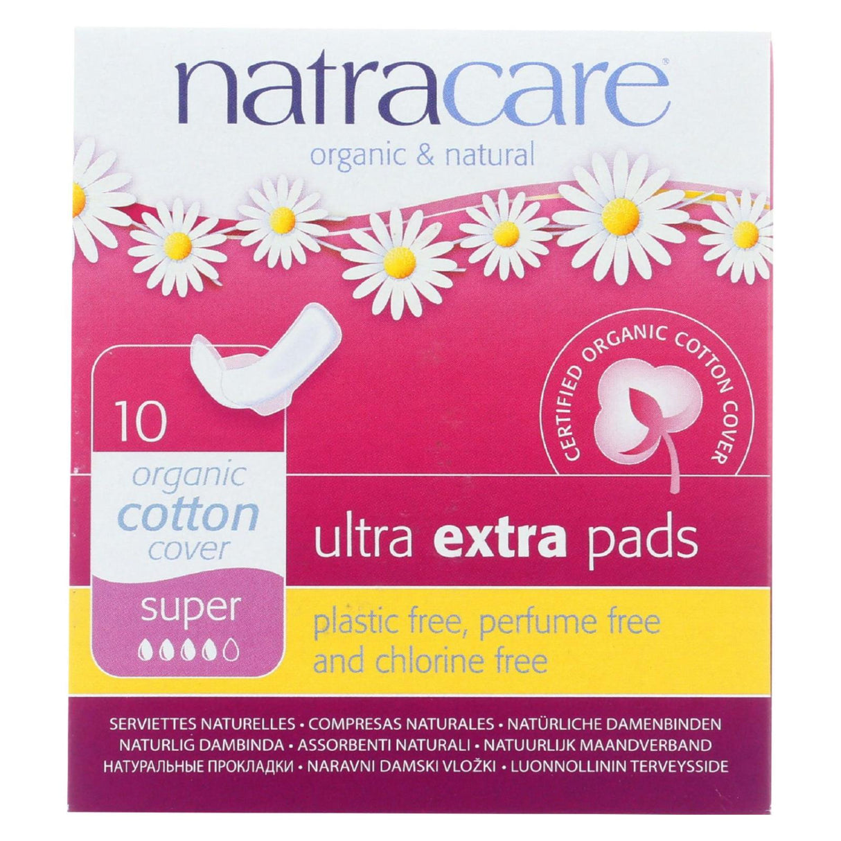 Natracare Ultra Extra Absorbent Pads with Wings (Pack of 10) - Super - Cozy Farm