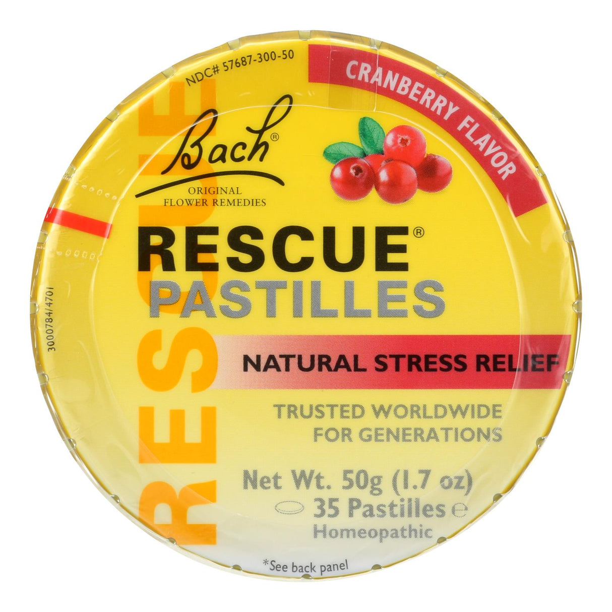 Bach Rescue Remedy Pastilles - 50g Cranberry Pastilles (Pack of 12) - Cozy Farm