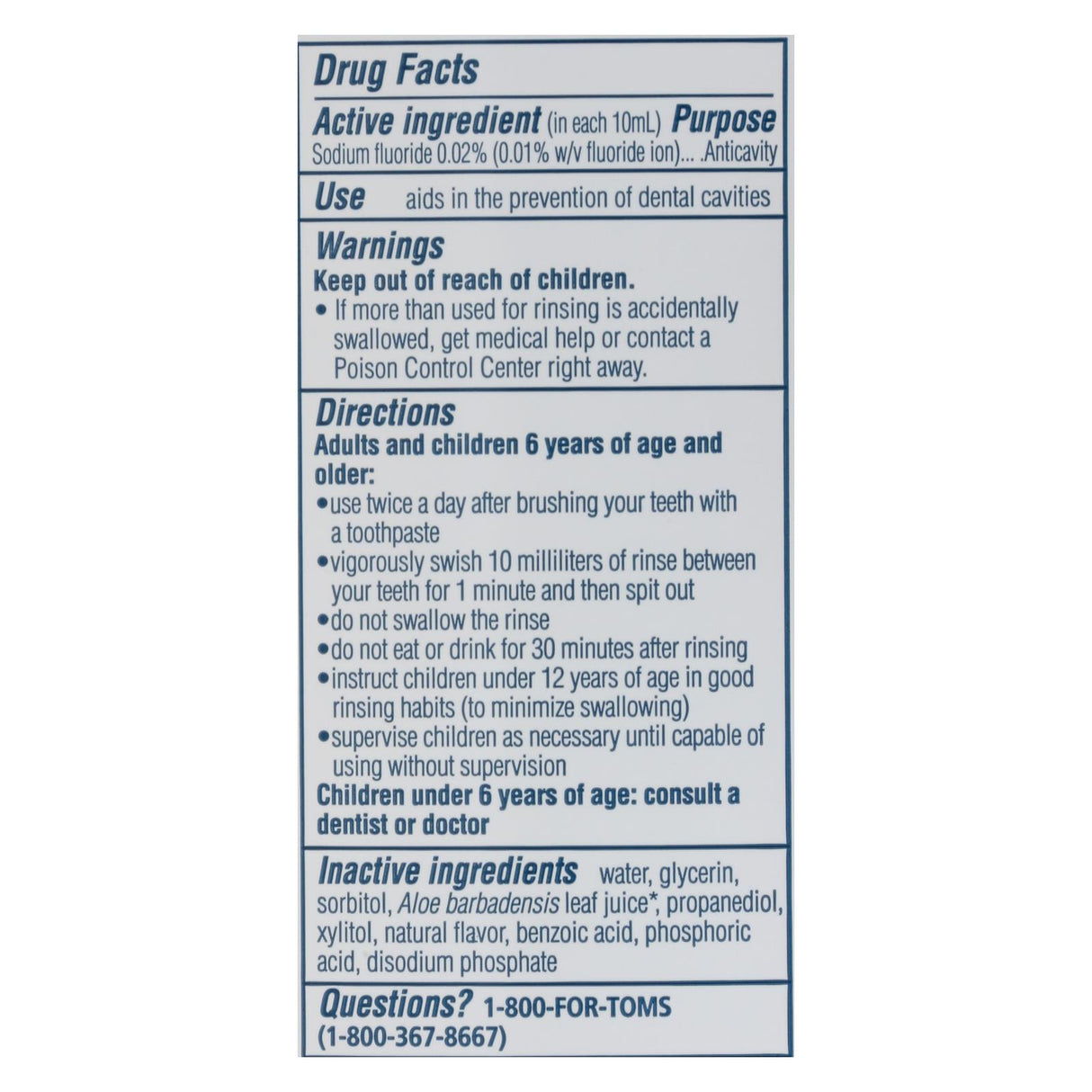 Tom's of Maine Fresh Mint Whole Care Mouthwash - 16 Fl. Oz. - Cozy Farm