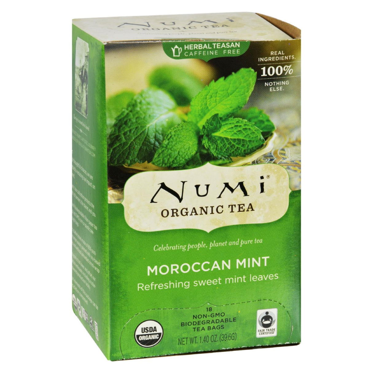 Numi Organic Tea Moroccan Mint - 6 x 18 Tea Bags - Cozy Farm