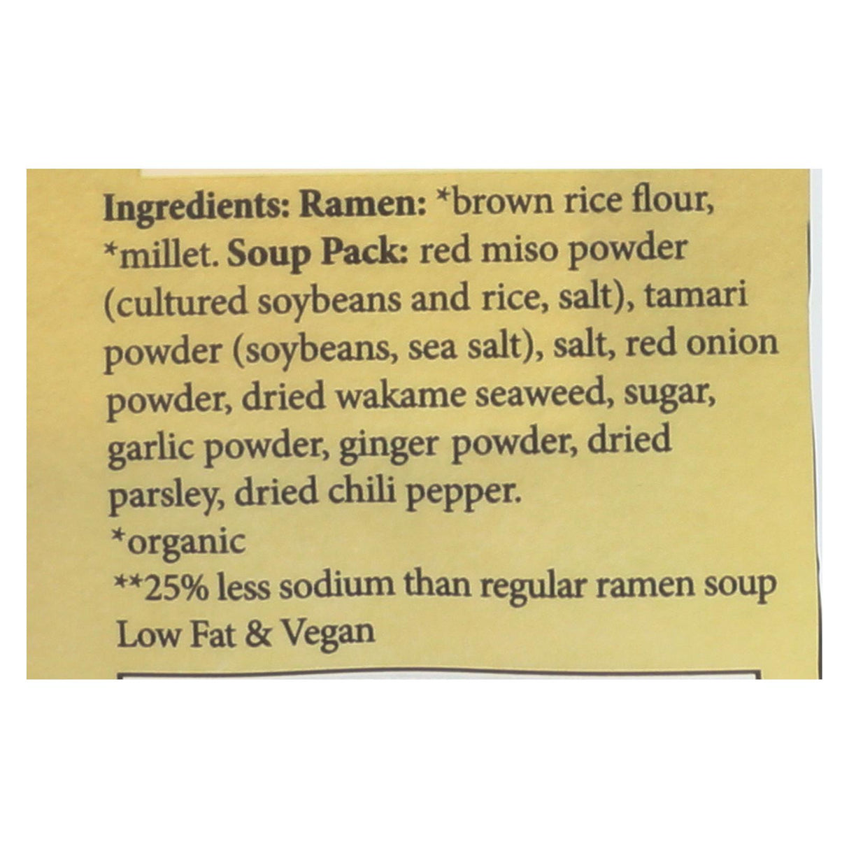 Lotus Foods Organic Millet and Brown Rice Ramen with Miso Soup - 2.8 Oz (Pack of 10) - Cozy Farm