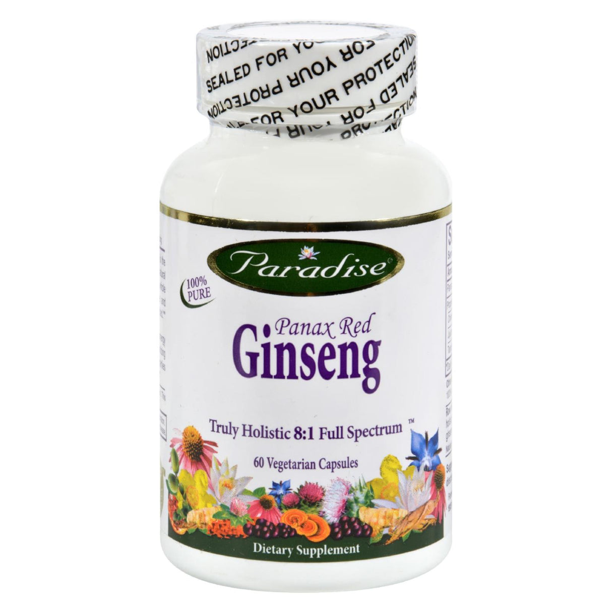Paradise Herbs Panax Red Ginseng (60 Vegetarian Capsules) - Cozy Farm