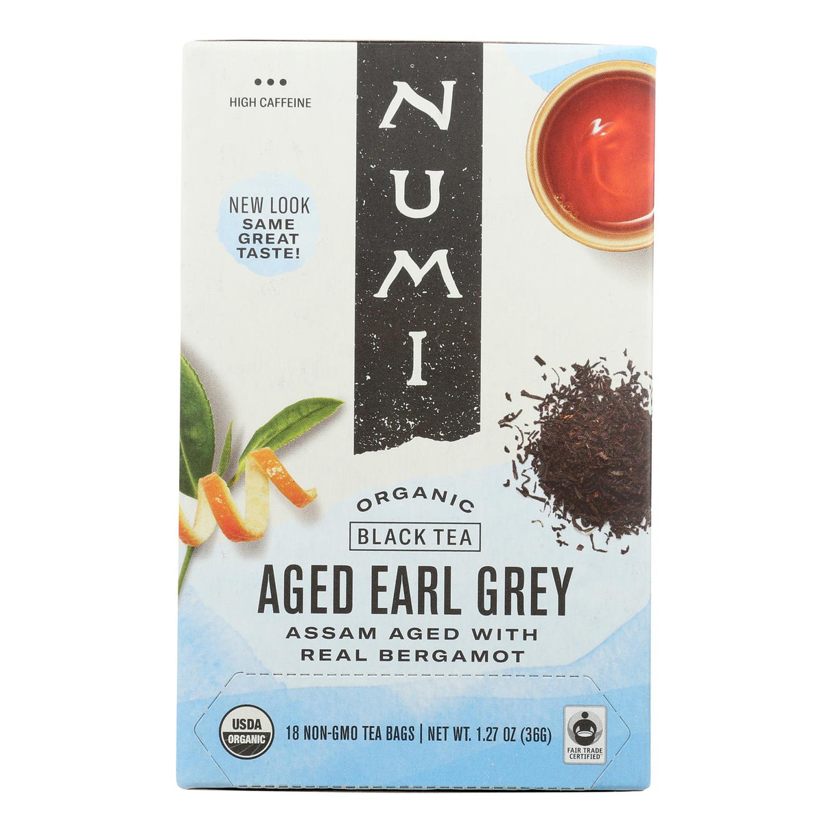 Numi Aged Earl Grey Bergamot Black Tea, 18 Tea Bags per Box (Pack of 6) - Cozy Farm