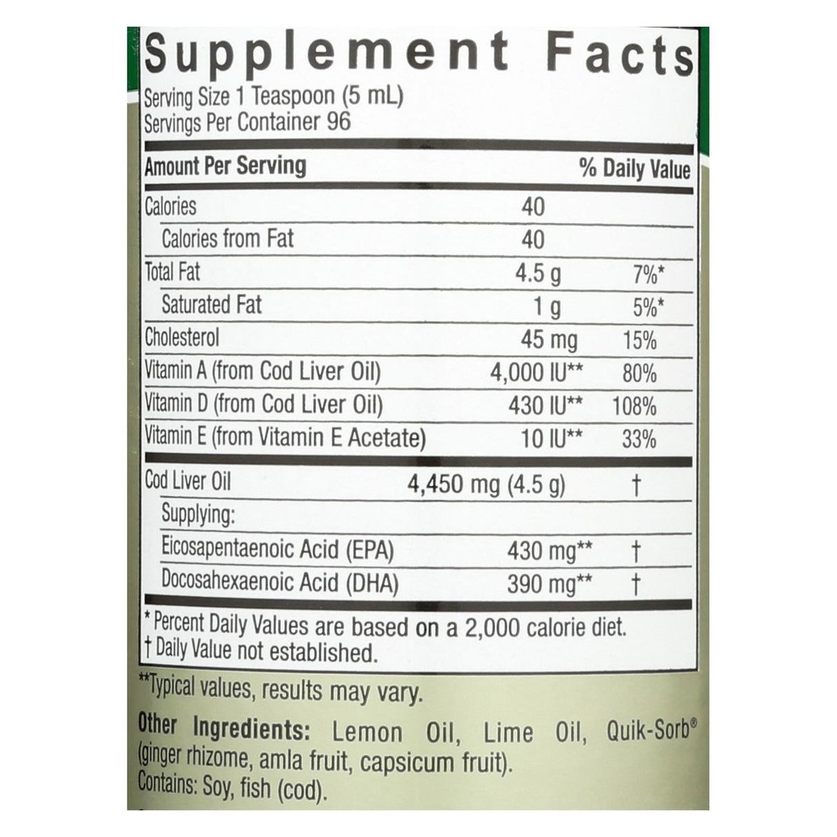 Nature's Answer Premium Norwegian Cod Liver Oil - Rich Omega 3 Fatty Acids - 16 Fl Oz - Cozy Farm