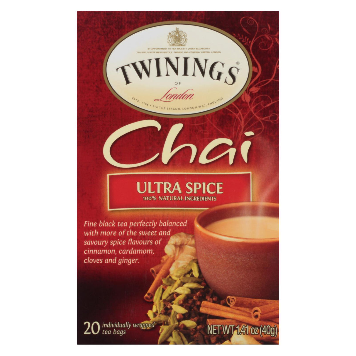 Twinings Chai Tea Ultra Spice (6 x 20 Count Tea Bags) - Cozy Farm