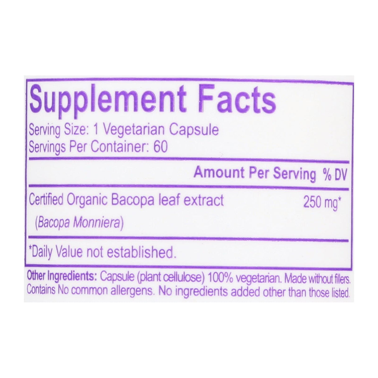 Paradise Herbs Bacopa - 60 Vegetarian Capsules - Cozy Farm