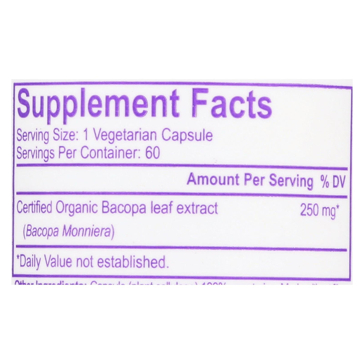 Paradise Herbs Bacopa - 60 Vegetarian Capsules - Cozy Farm