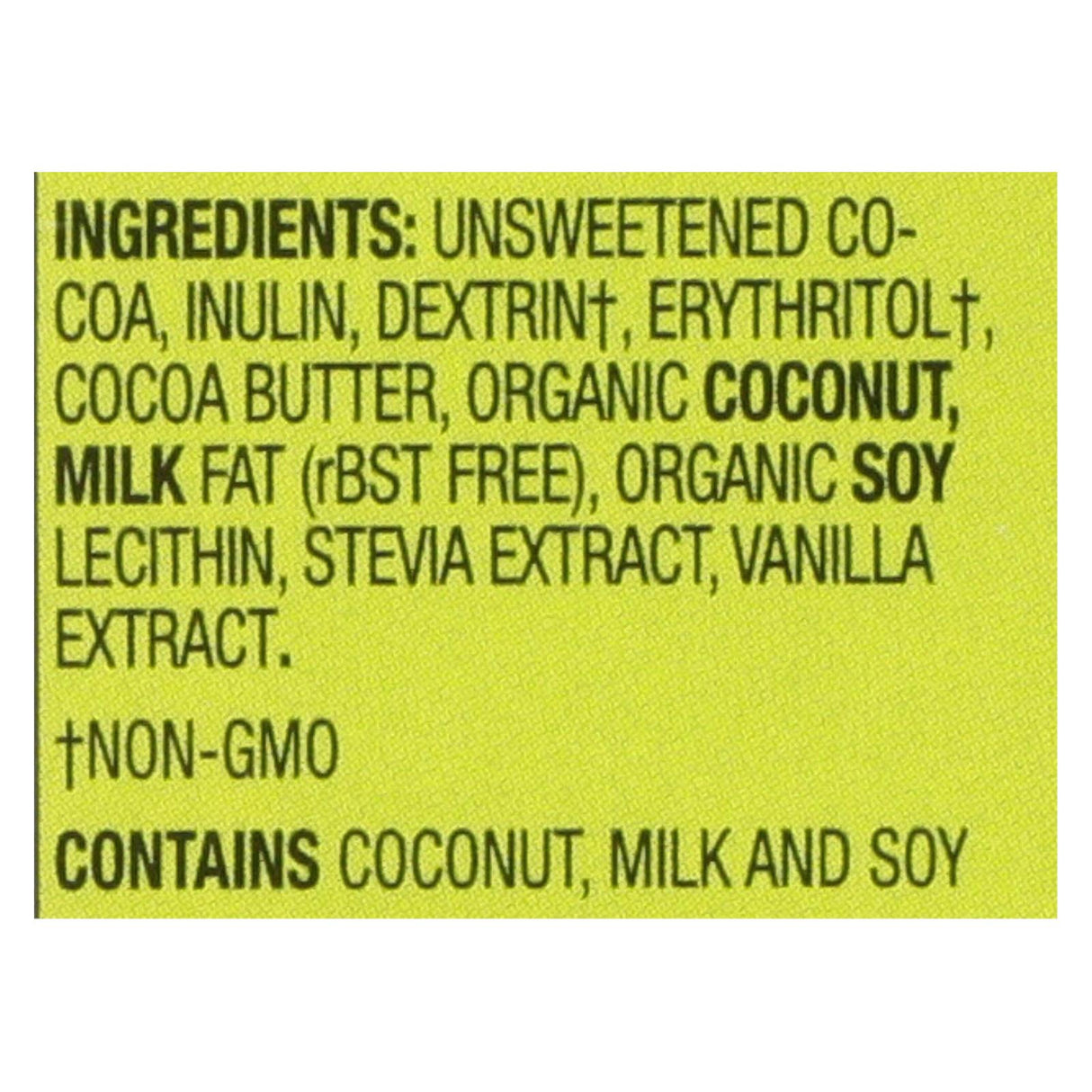 Lily's Sweets Dark Chocolate Coconut Bar, (Pack of 12), 3 Oz Bars - Cozy Farm