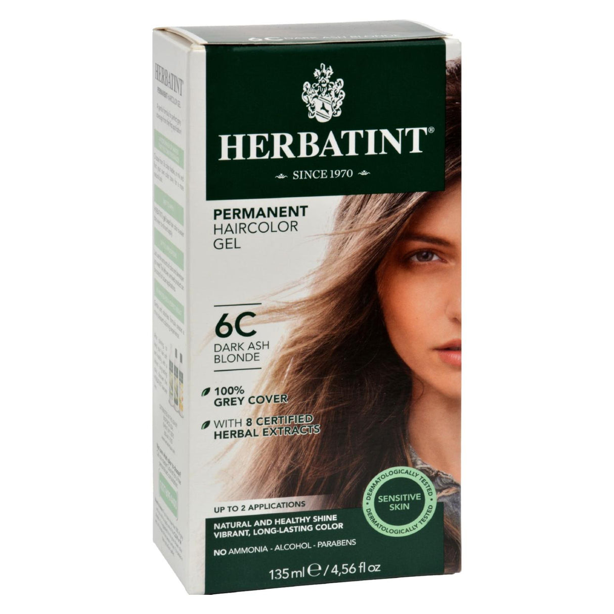 Herbatint 6C Dark Ash Blonde Permanent Herbal Hair Color Gel (135 mL) - Cozy Farm