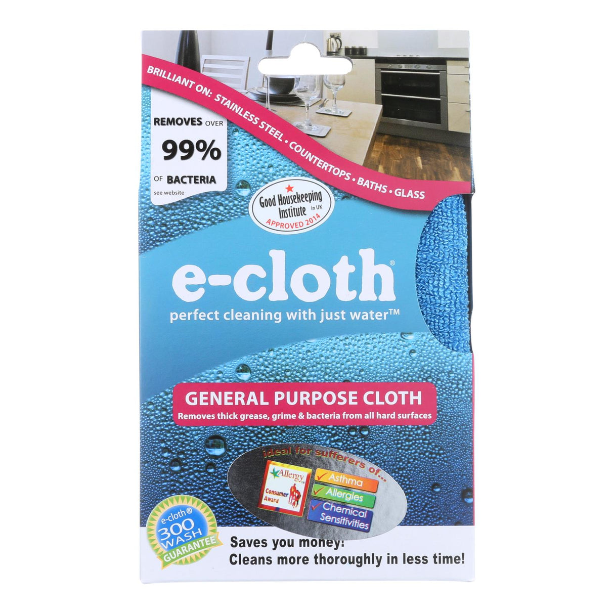 E-Cloth 通用超细纤维清洁布,12.5 英寸 x 12.5