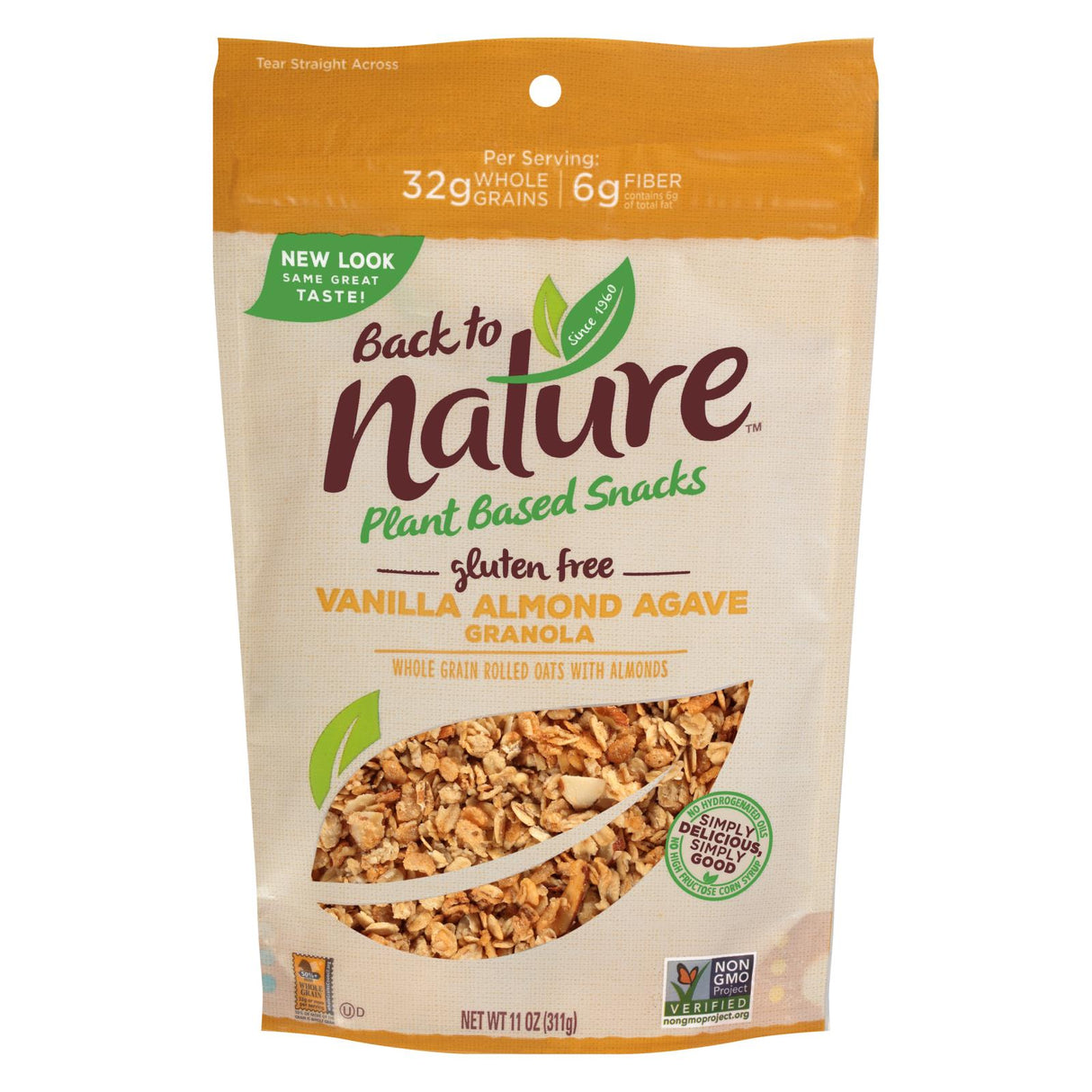 Back To Nature Vanilla Almond Agave Granola - 11 Oz (Pack of 6) - Cozy Farm