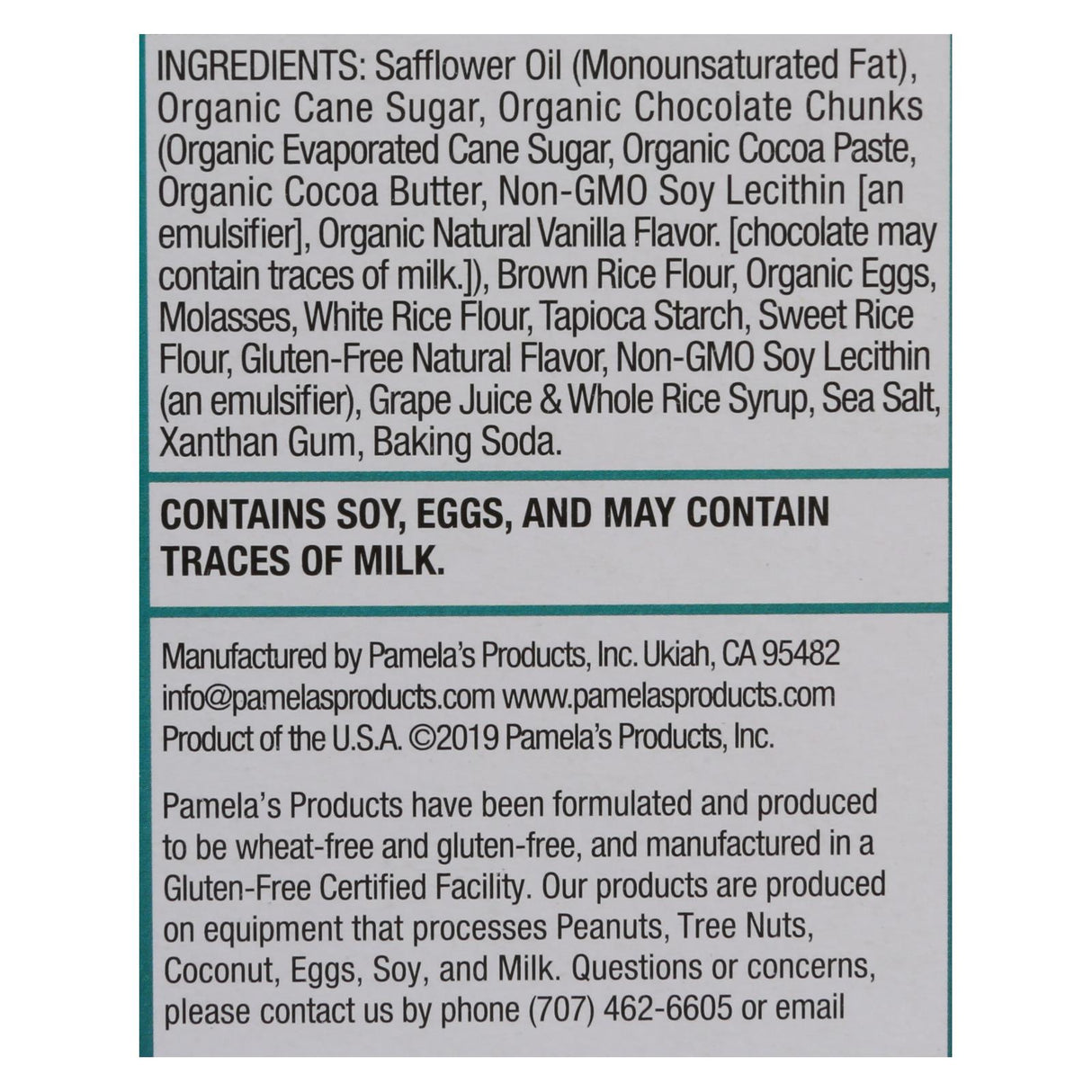 Pamela's Products Chunky Chocolate Chip Gluten-Free Cookies (Pack of 6) - 6.25 Oz - Cozy Farm