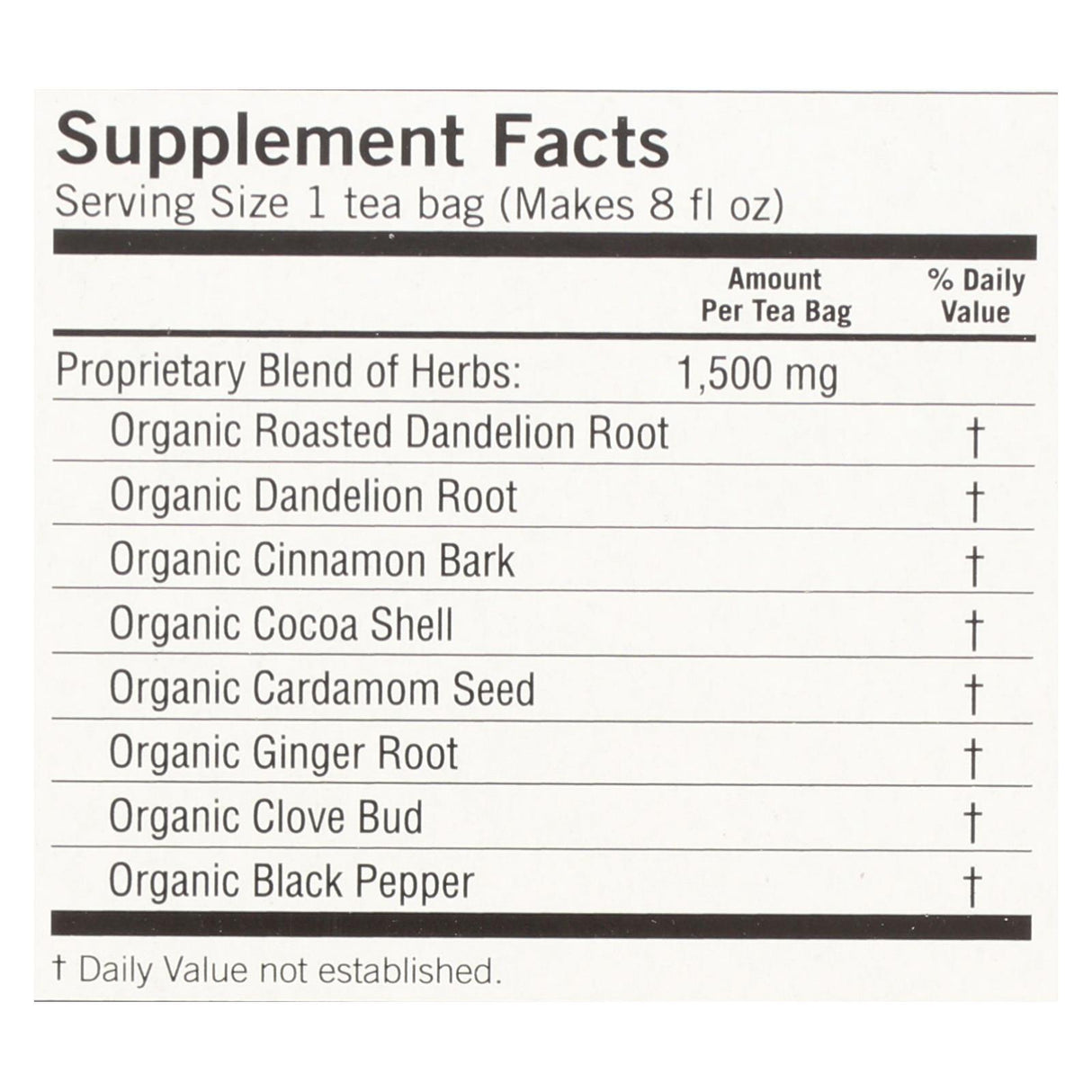 Yogi Organic Roasted Dandelion Detox Herbal Tea Bags, 6x16 Count - Cozy Farm