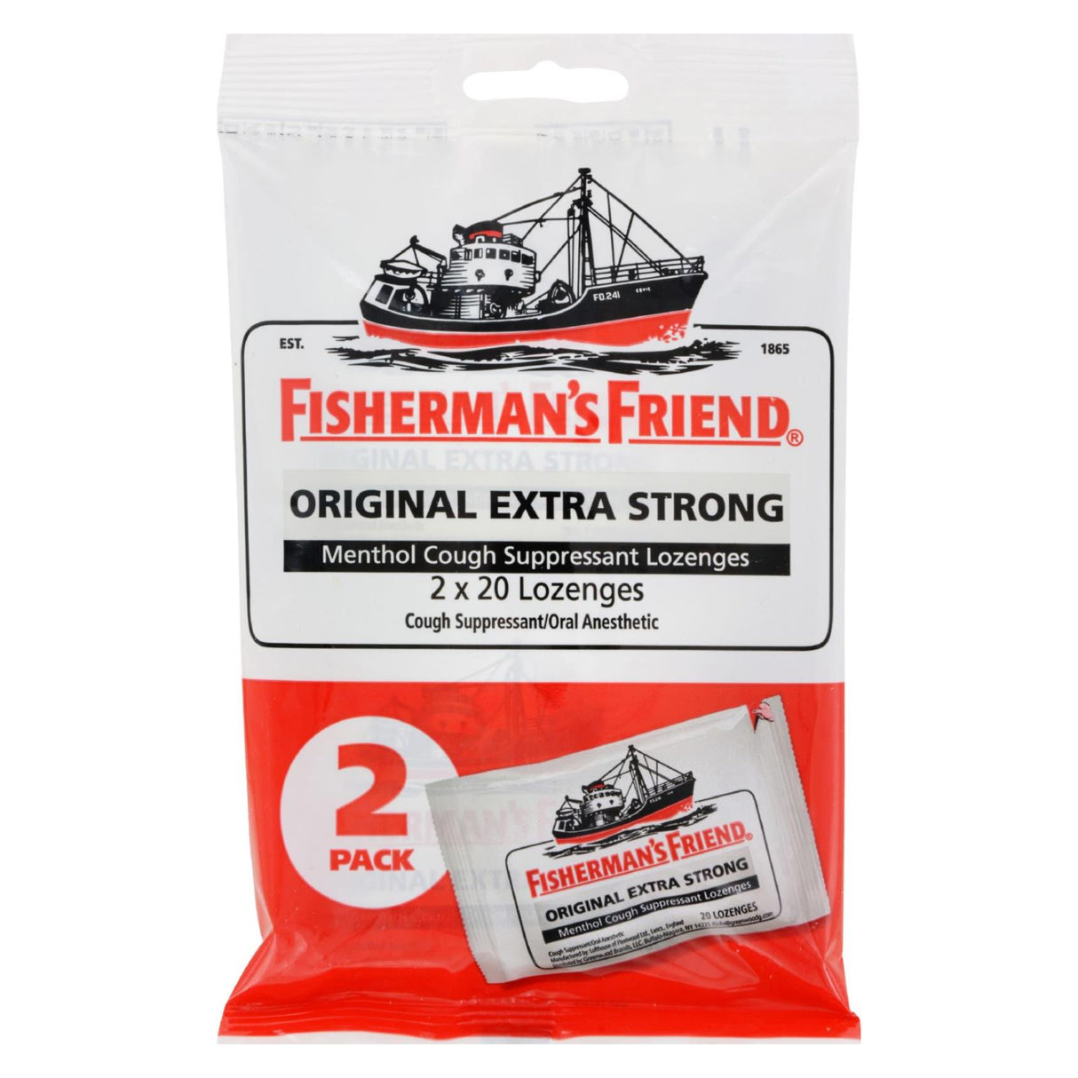 Fisherman's Friend Original Extra Strong Lozenges, 40 Lozenges per Pack (1 Case) - Cozy Farm