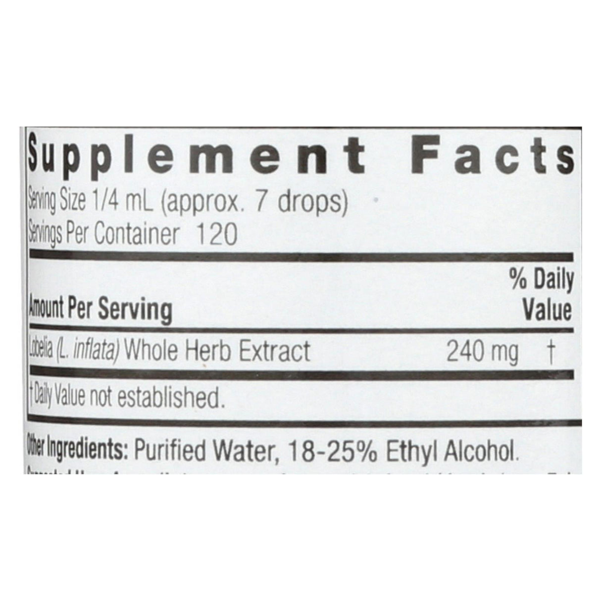 Nature's Answer Organic Alcohol Lobelia Herb Extract (1 Oz.) - Cozy Farm