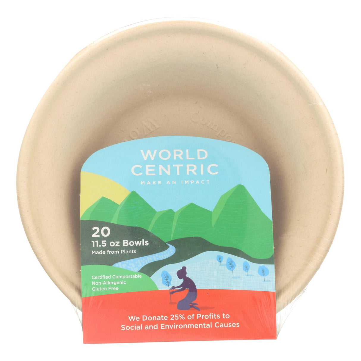 World Centric Biodegradable Wheat Straw Bowl (Pack of 12 - 20 ct.) - Cozy Farm