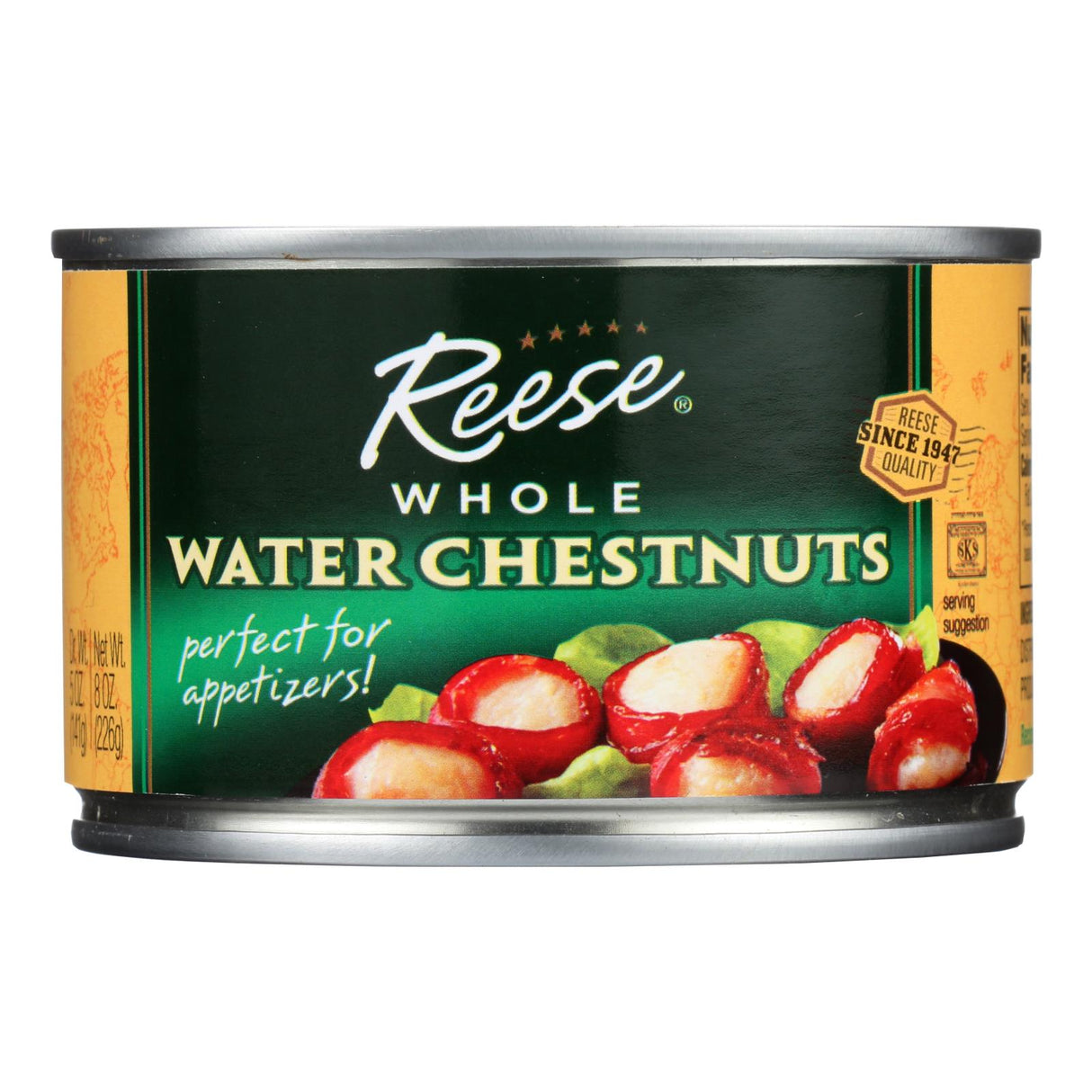 Whole Reese Water Chestnuts - (Pack of 24) - 8 Oz. - Cozy Farm