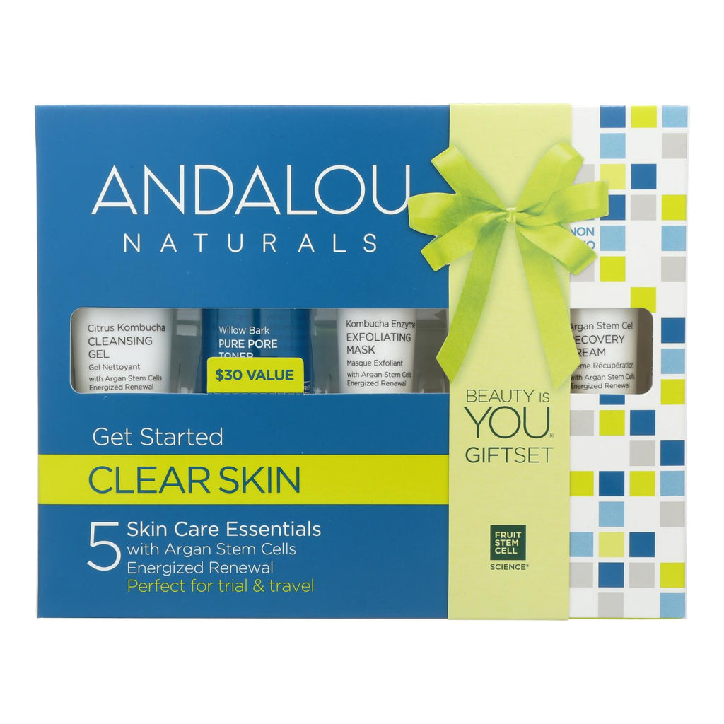 Andalou Naturals Get Started Clarifying Skincare Essentials Kit (Pack of 5) - Cozy Farm 