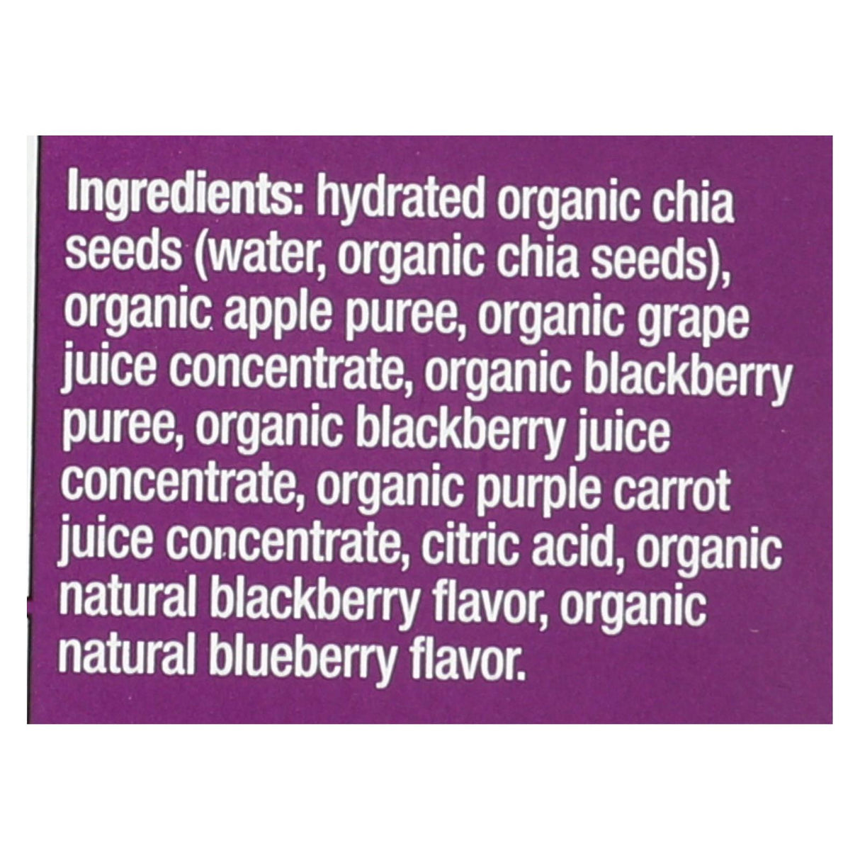 Mamma Chia Squeeze Vitality Snack, Blackberry Bliss - 3.5 Oz. Pack of 16 - Cozy Farm