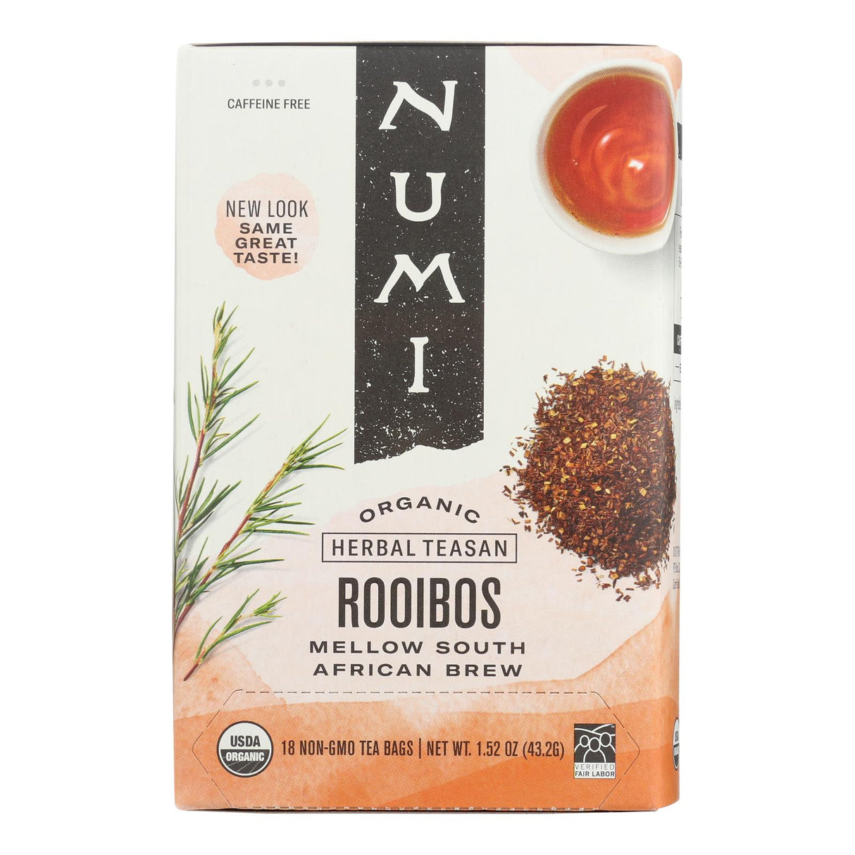 Numi Red Mellow Bush Rooibos Tea, 18 Tea Bags (Pack of 6) - Cozy Farm